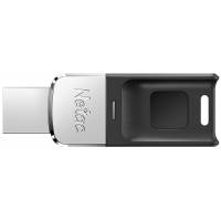 Флеш накопитель USB 3.0 64Gb Netac US1 Fingerprint Encryption Drive (NT03US1F-064G-30BK, с отпечатком пальца, AES256, black)