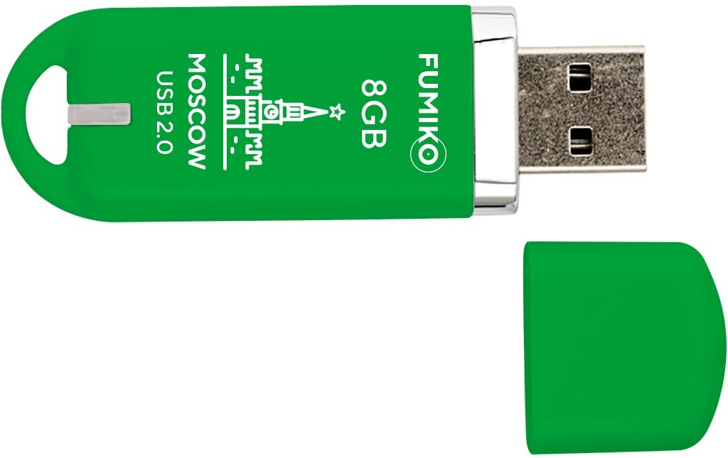 Флеш накопитель USB 2.0 8Gb FUMIKO MOSCOW (FMW-17, 30MB/s, green)