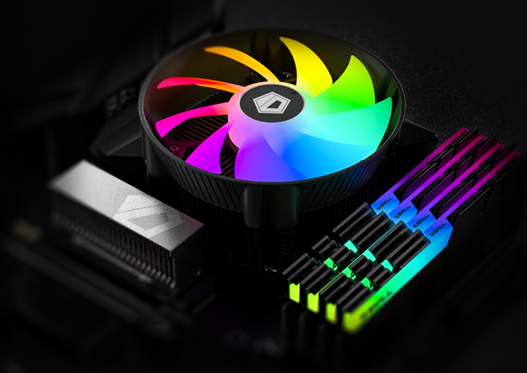 Вентилятор ID-Cooling DK-07A RAINBOW (AM4/AM5, 120mm, Hydro, 500-1800rpm, <26dBa, 4pin, PWM, rainbow LED, 110W, black) RTL
