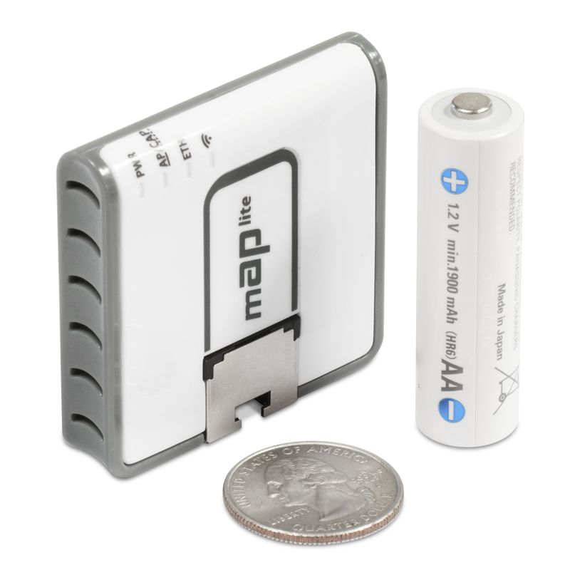 Роутер MikroTik mAP lite (RBmAPL-2nD, 300Mbps, 2.4GHz, 1 port, 100Mbps, внутренняя антенна 1.5dBi, white-grey)
