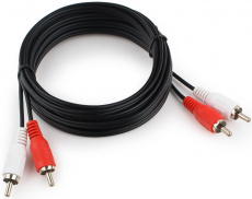 Кабель аудио 2 RCA (m)  - 2 RCA (m) 3.0m (CCA-2R2R-3M-N, экранированный, black) Cablexpert