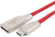 Кабель USB 2.0 Am - micro USB 1.0m (CC-G-mUSB01R-1M, серия Gold, не спутывается, red) Cablexpert