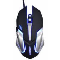 Мышь Oklick CYBER 855G (USB, optical, 2400dpi, игровая, black-silver)