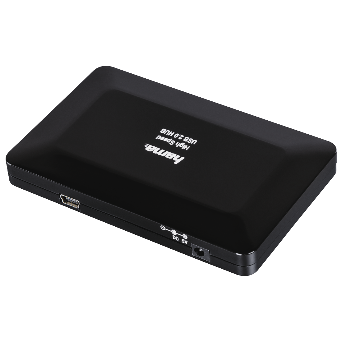 USB 2.0 HUB Hama H-78472 (4 порта, активный, адаптер питания, black)