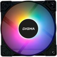 Вентилятор Digma DFAN-FRGB1 (120x120x25mm, Sleeve, 1200rpm, 23dBa, 3+4pin, RGB fixed LED, black-white) RTL