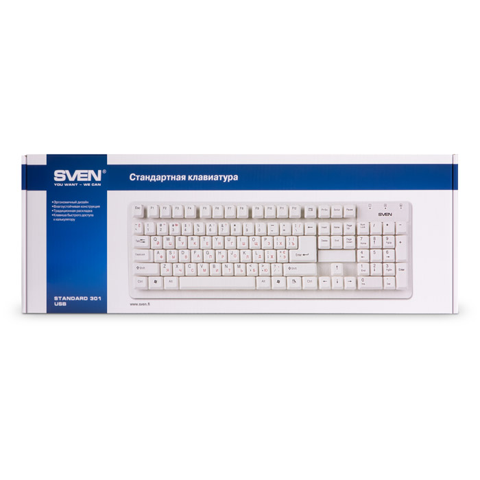 Клавиатура Sven 301 Standard (USB, white)