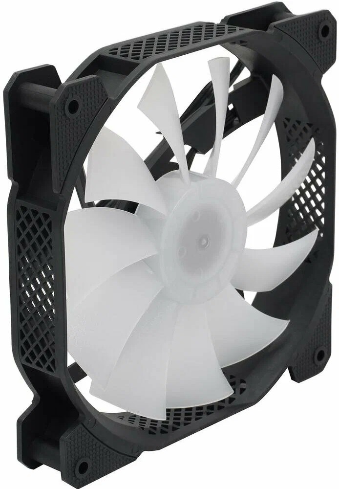 Вентилятор 1STPLAYER F1-Plus (140x140x25mm, Sleeve, 1100rpm, 23dBa, 3pin, rainbow LED, black-white) OEM