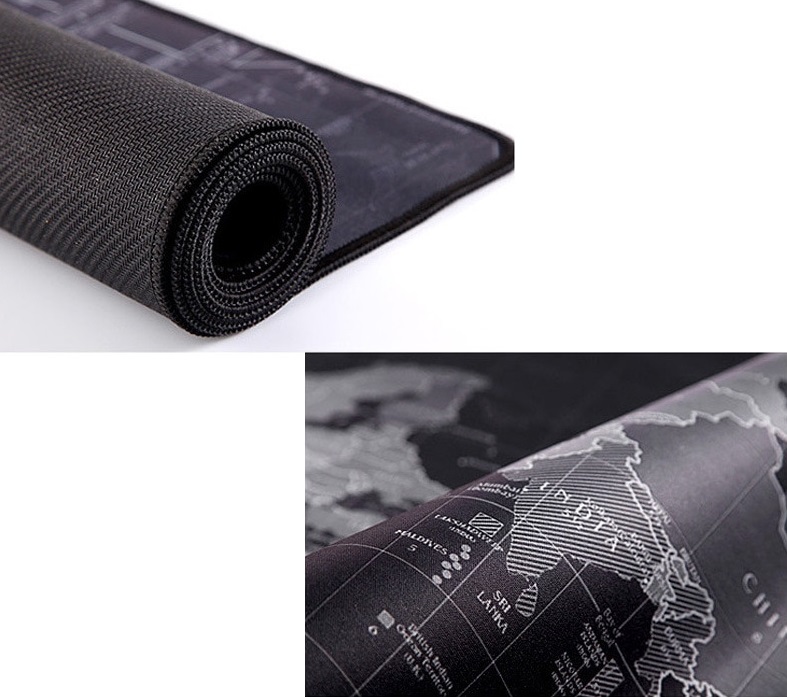 Коврик для мыши (Часовые пояса, тканевый на резиновой основе, игровой, black, 700x300x2mm)