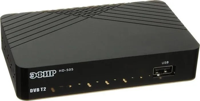 Тюнер для цифрового ТВ внешний / Медиа-проигрыватель Эфир HD-505 (1080p, DVB-T2, HDMI, JPEG, MKV, USB, Time Shift, поддержка сетевой карты Wi-Fi через порт USB, black)