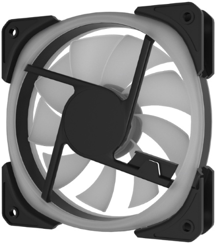 Вентилятор Powercase M21-14 ARGB (140x140x25mm, Hydro, 800-1500rpm, <30dBa, 4pin, PWM, ARGB, black-white) OEM