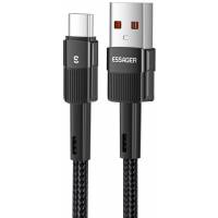 Кабель USB 2.0 Am - Type-C 1.0m (5V-4.5A, 10V-6A, до 65W, быстрая зарядка, нейлоновая оплётка, black) Essager