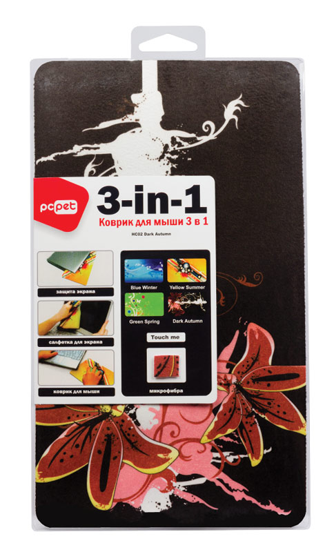 Коврик для мыши PC Pet (HC02, Dark Autumn, микрофибра, для ноутбука, три в одном, 275x160x0.5mm)