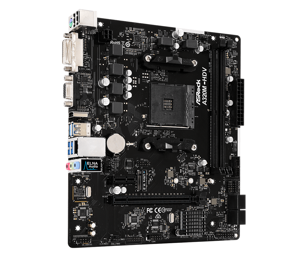 Материнская плата ASRock A320M-HDV R3.0 (AM4, mATX) RTL