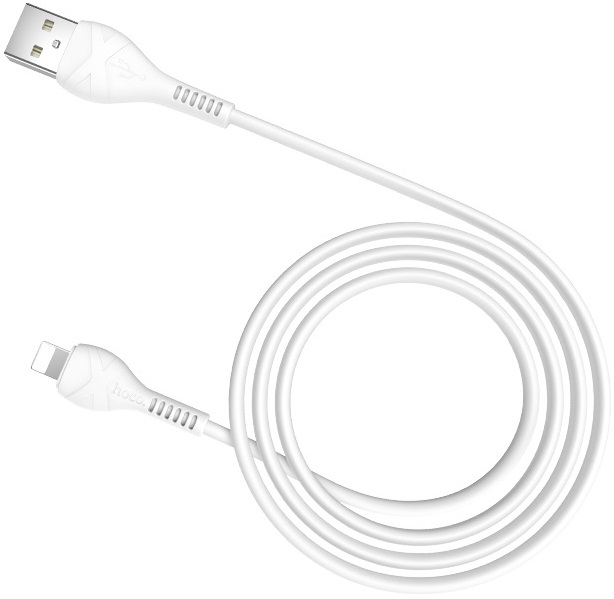 Кабель USB 2.0 Am - Lightning 1.0m (X37 Cool power, 2.4A, быстрая зарядка, white) hoco