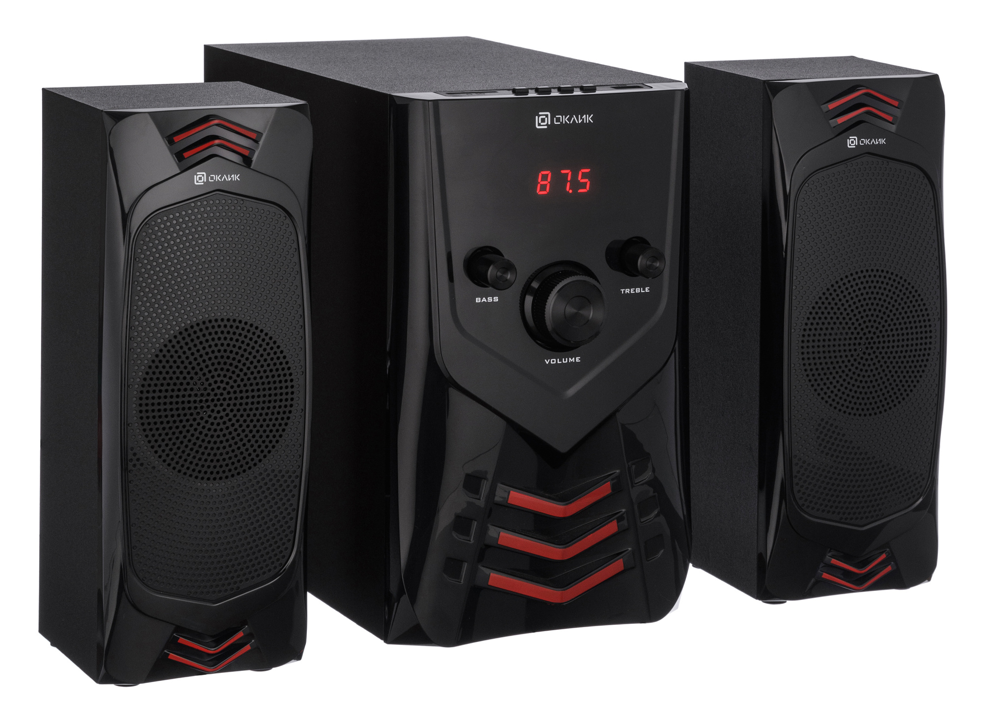 Колонки Oklick OK-432 (25W, Bluetooth 4.2, ПДУ, AUX, FM, USB, SD, black)