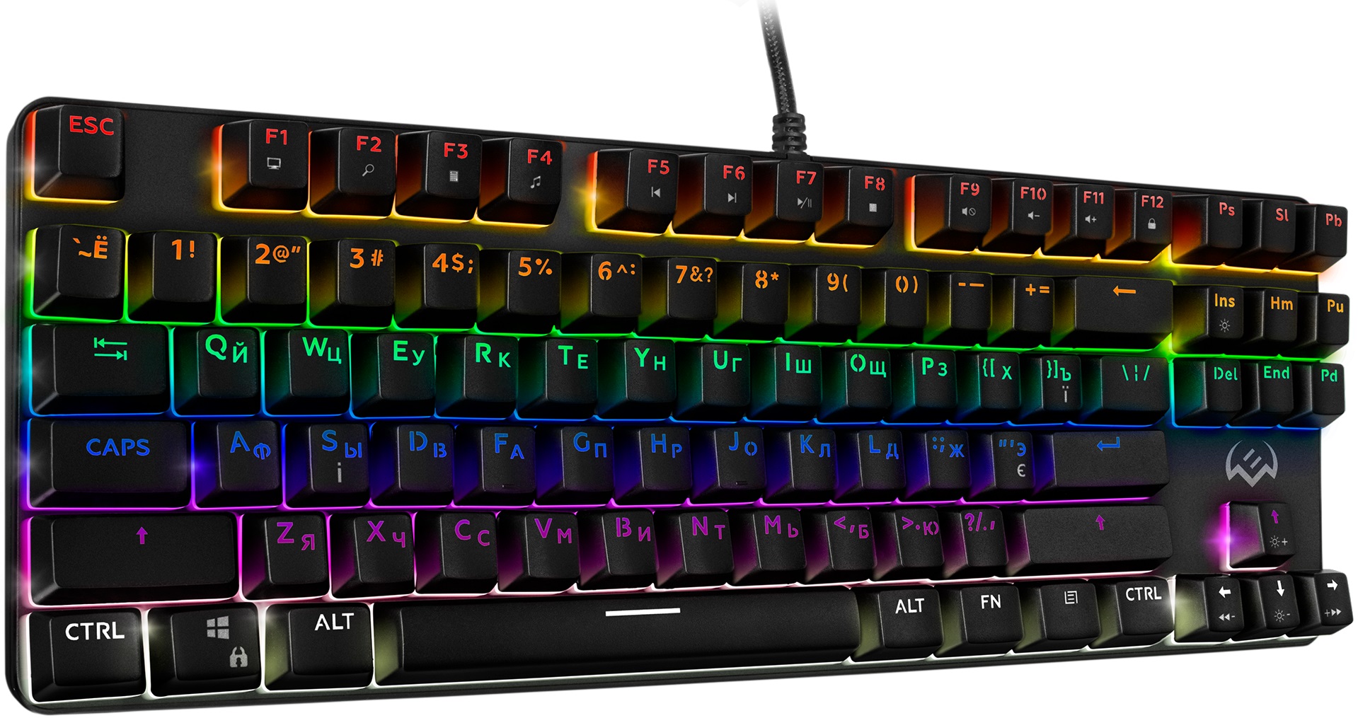 Клавиатура Sven KB-G9150 (USB, механическая (Blue switches), регулируемая подсветка, игровая, мультимедийная, 1.8m, black)