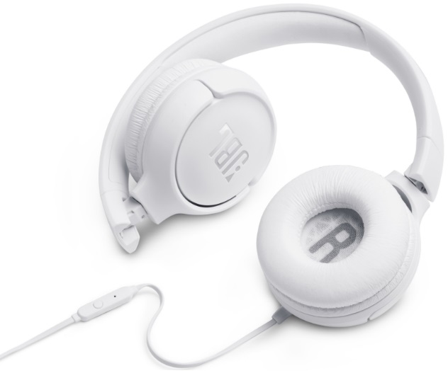 Наушники JBL TUNE 500 (накладные закрытые, для мобильных устройств, с микрофоном, 1.2m, white)