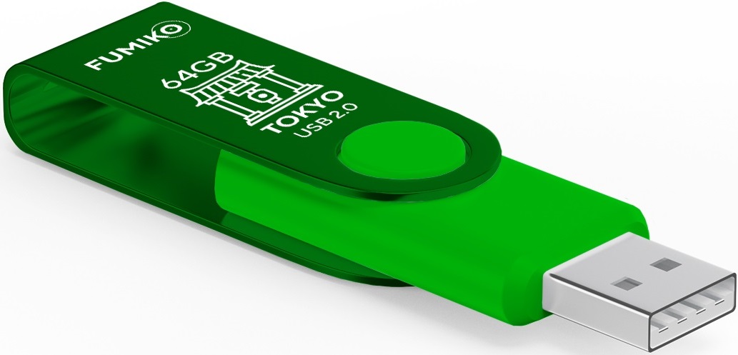 Флеш накопитель USB 2.0 64Gb FUMIKO TOKYO (FTO-20, 30MB/s, green)