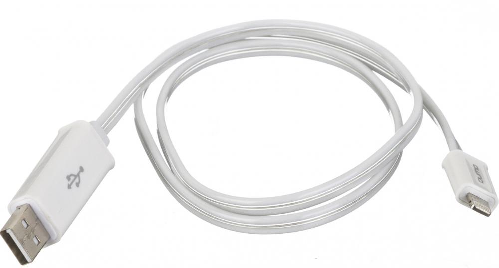 Кабель USB 2.0 Am - Lightning (Apple 8pin) 0.8m (QL500, динамическая подсветка, white) QUMO
