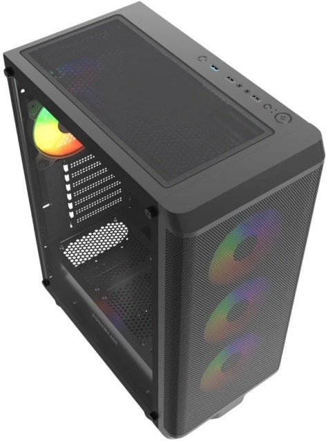 Корпус Powercase Mistral EA22 (CMAEA22-L4) (без БП, ATX, USB3.0, 4x rainbow LED Fan, black)