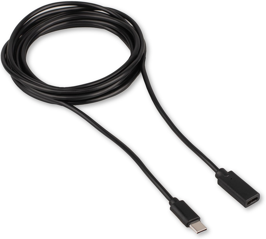 Кабель удинительный USB 2.0 Type-C (m) - Type-C (f) 3.0m (CCP-USB2-CMCF-3M, медь, 3A, 60W, быстрая зарядка, QC3.0, PD, black) Cablexpert
