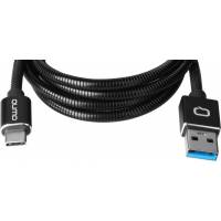 Кабель USB 3.0 Am - Type-C 1.0m (22477, 3A, 15W, стальная пружина, black) QUMO
