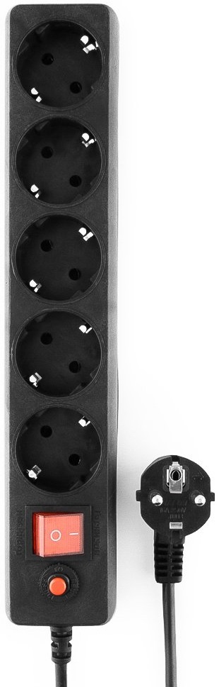 Сетевой фильтр Гарнизон (ECL-5-B-1.4, 5 розеток, 1.4 метра, 10A, black) OEM