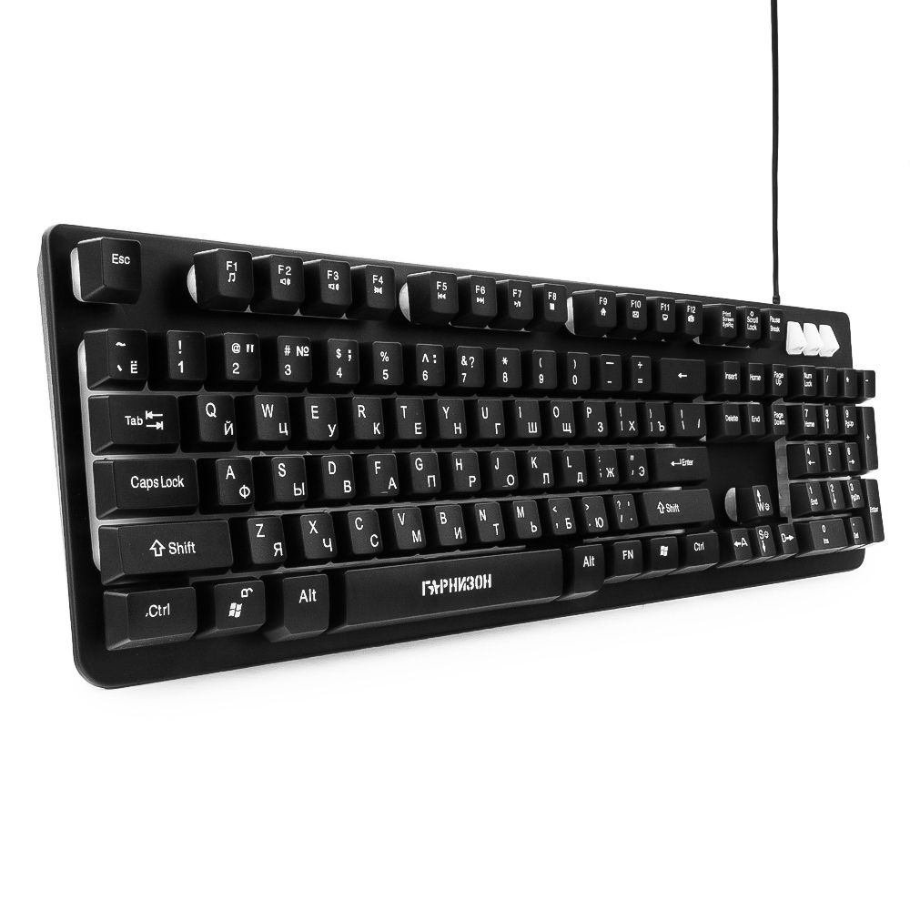 Клавиатура Гарнизон GK-300G (USB, регулируемая подсветка, антифантомные механизированные клавиши, игровая, мультимедийная, промо-код "Survarium", black)