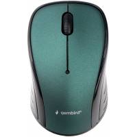 Мышь беспроводная Gembird MUSW-285 (optical, 1000dpi, 2xAAA, soft-touch, black-green)