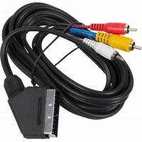 Кабель аудио/видео SCART - 3 тюльпана (JSC005-3, 3m, black) DH&R