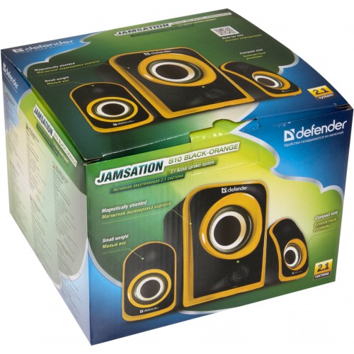 Колонки Defender JamSation S10 (2x2.5W, Subwoofer 5W, black-orange)