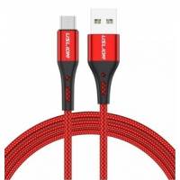 Кабель USB 2.0 Am - micro USB 1.0m (3A, быстрая зарядка, нейлоновая оплётка, red) USLION
