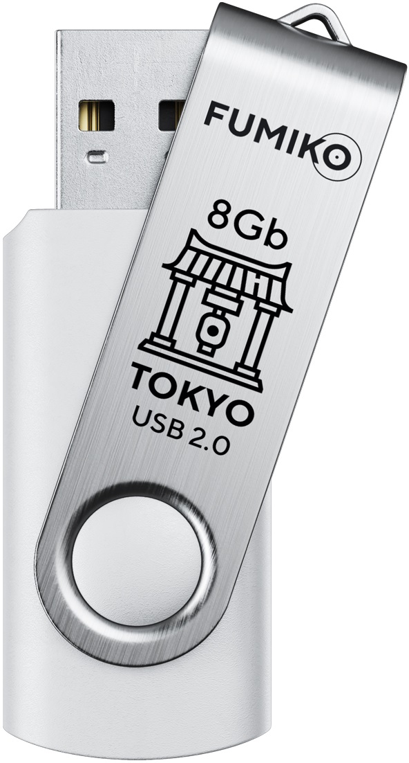 Флеш накопитель USB 2.0 8Gb FUMIKO TOKYO (FTO-22, 30MB/s, white)
