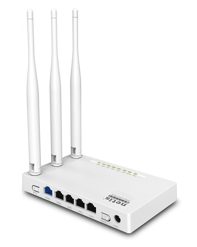 Роутер NETIS WF2409E (300Mbps, 2.4GHz, 4 ports, 100Mbps, 3 внешние несъёмные антенны 5dBi, white)