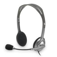 Наушники Logitech H110 (накладные открытые, с микрофоном, 1.8m, grey)