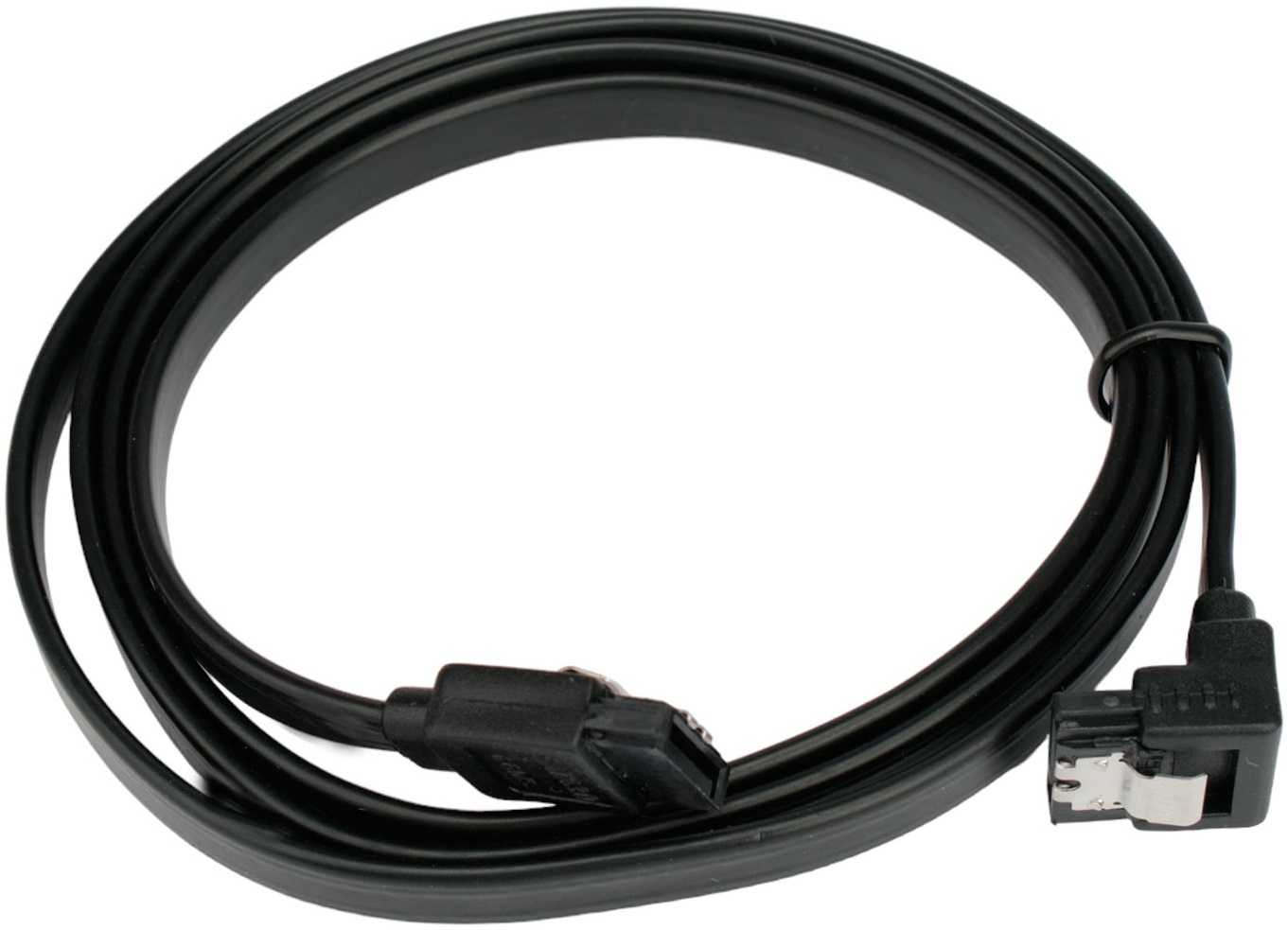 Кабель интерфейсный SATA 1.0m (CC-SATAM-DATA90-BL-100CM, угловой разъём, защёлки, black) Cablexpert