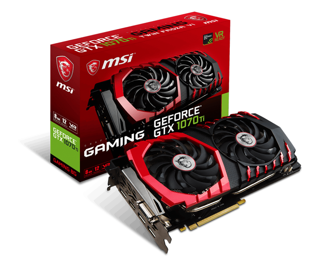 Видеокарта MSI GF GTX1070Ti 8Gb (GTX 1070 Ti GAMING 8G, 256bit, GDDR5, DVI+HDMI+3*DP) RTL