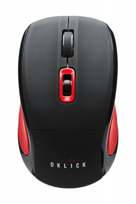 Мышь беспроводная Oklick 425MW (optical, 1600dpi, 2*AA, black-red)