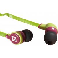 Наушники Defender Juicy MPH-812 (затычки, без микрофона, 1.2m, red-green)