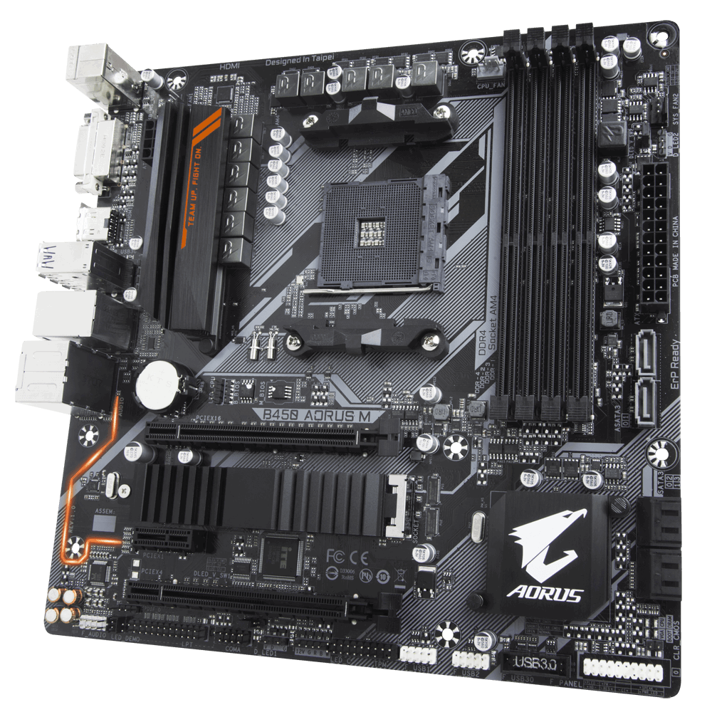 Материнская плата Gigabyte B450 AORUS M (AM4, mATX) RTL