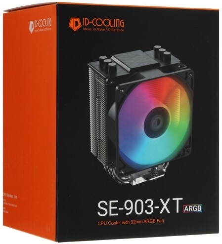 Вентилятор ID-Cooling SE-903-XT ARGB (1150/1151/1155/1156/1200/1700/1851/AM4/AM5, 92mm, Al, Hydro, 600-2200rpm, <26dBa, 3 тепловые трубки, DTH, 4pin, PWM, ARGB LED, 125W) RTL