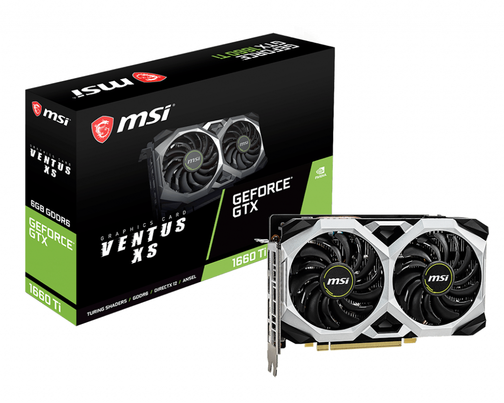Видеокарта MSI GF GTX1660 Ti 6Gb (GTX 1660 Ti VENTUS XS 6G, 192bit, GDDR6, HDMI+3xDP) RTL