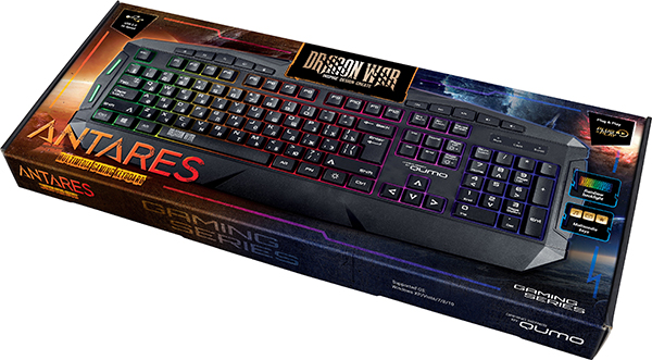 Клавиатура QUMO Antares K60 (USB, регулируемая подсветка, игровая, мультимедийная, black)