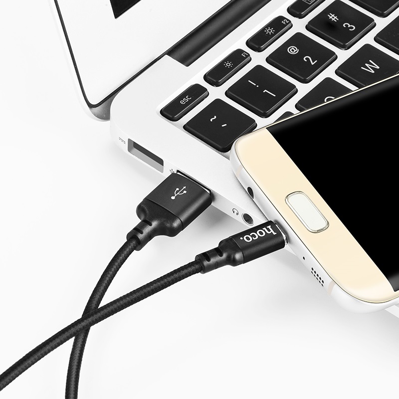 Кабель USB 2.0 Am - micro USB 2.0m (X14 Times Speed, нейлоновая оплётка, black) hoco