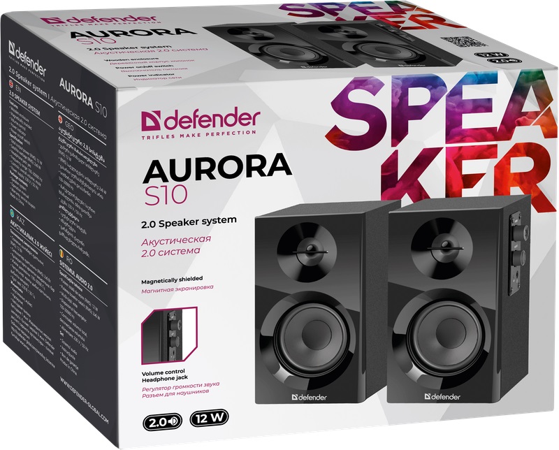 Колонки Defender Aurora S10 (12W, black)