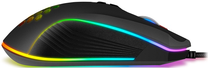 Мышь Sven RX-G850 (USB, optical, 6400dpi, игровая, настраиваемая RGB подсветка, программируемая, soft-touch, black)