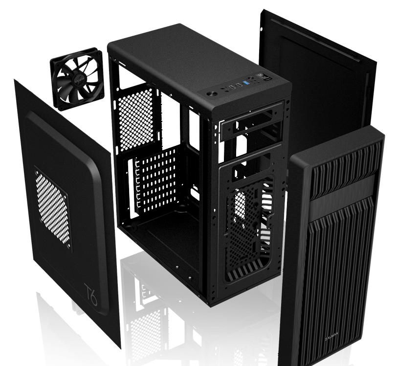 Корпус ZALMAN T6 (без БП, ATX, USB3.0, 1x Fan, black)