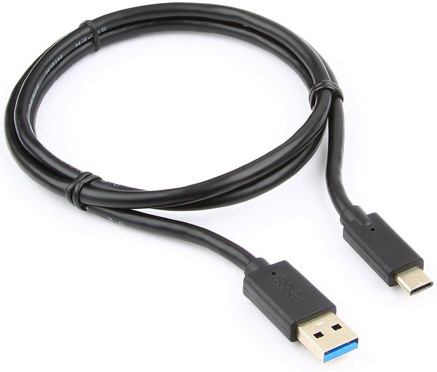 Кабель USB 3.0 Am - USB3.0 Type-C 1.0m (CCP-USB3-AMCM-1M, 3A, 36W, быстрая зарядка, QC3.0, двойное экранирование, black) Cablexper