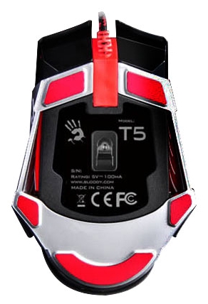 Мышь A4Tech Bloody T5 Winner (USB, optical, 4000dpi, игровая, black-silver)