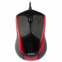 Мышь A4Tech N-400-2 (USB, optical, 1000dpi, 1.5m, black-red)